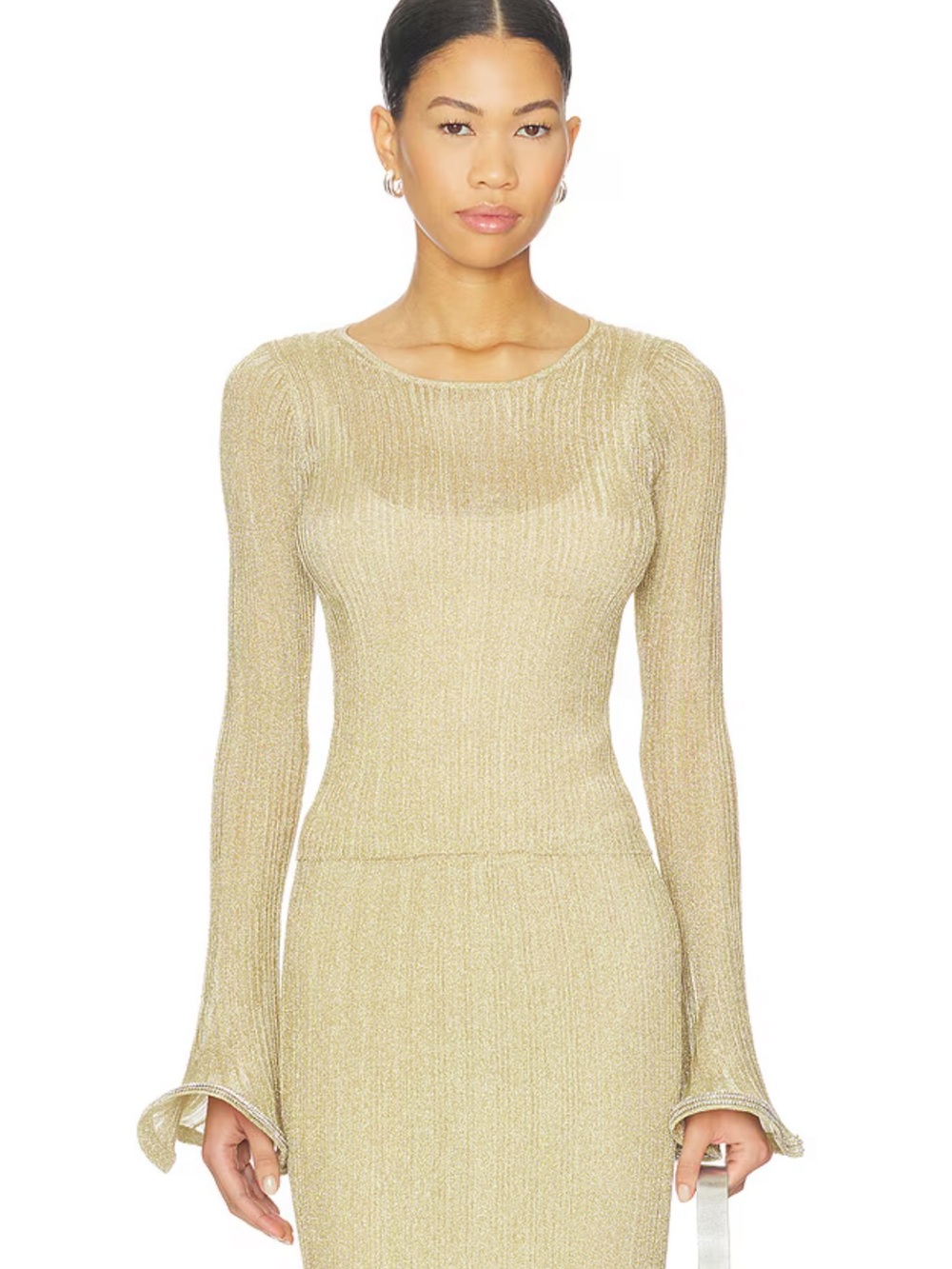 Maebry Long Sleeve Crewneck Top in Gold
SIMKHAI